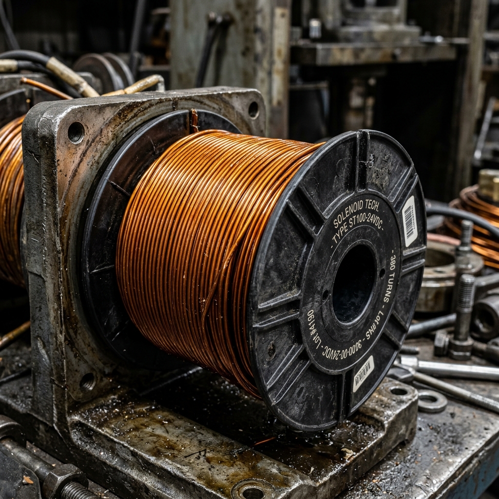 Fotografía realista de una moderna línea de ensamblaje de automóviles. En primer plano, un brazo robótico antropomórfico (actuadores eléctricos) realiza una soldadura de precisión en un chasis. En el fondo, desenfocada, se ve una gigantesca prensa hidráulica de estampado. La iluminación es industrial, con chispas de soldadura y reflejos en el metal. Un operario con equipo de protección supervisa un panel de control.