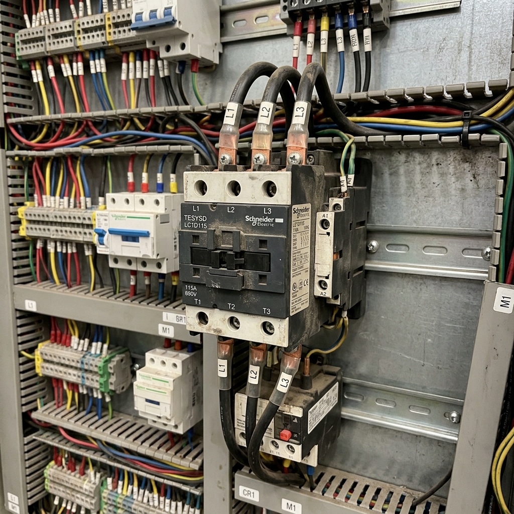 Plano técnico vectorial IEC 60617 de contactos inversores y auxiliares temporizados