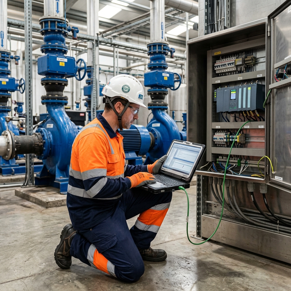 Render industrial de un contactor AC-3 trifásico
