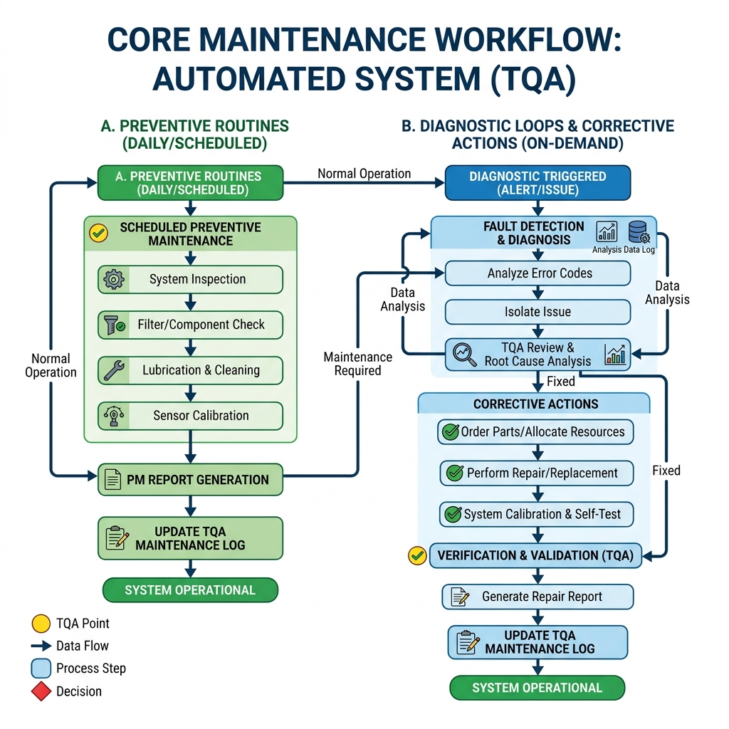 Diagrama de flujo metodológico de actuación para el mantenimiento y reparación de instalaciones automatizadas.