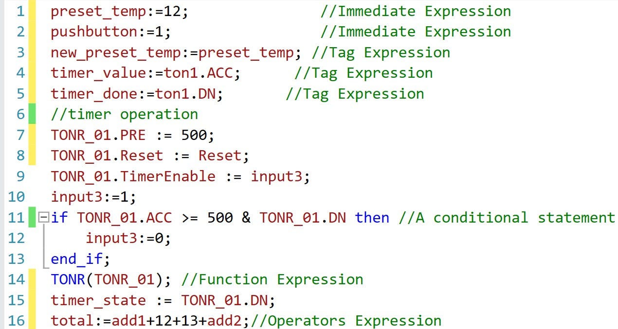 Ejemplo de programación en Structured Text